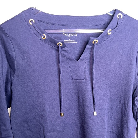 NWT Talbots Navy Blue 3 Quarter Inch Top - Picture 3 of 7